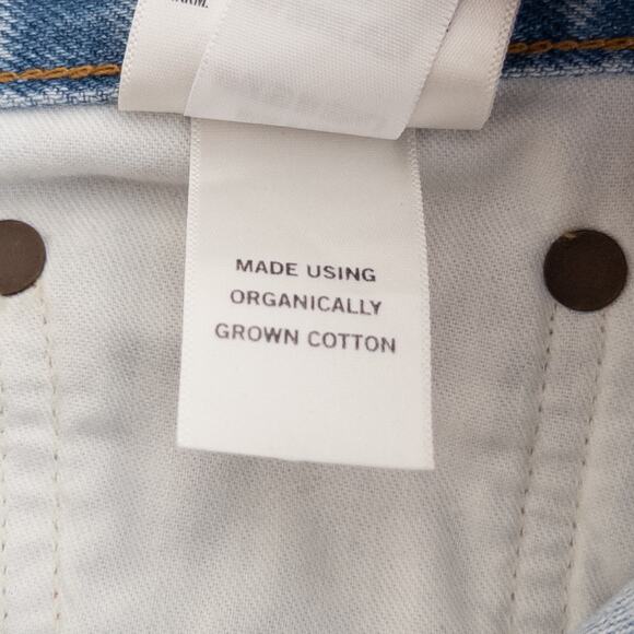 Agolde Riley High Rise Straight Cropped Distressed Organic Cotton Jeans Size 28 - Picture 10 of 11